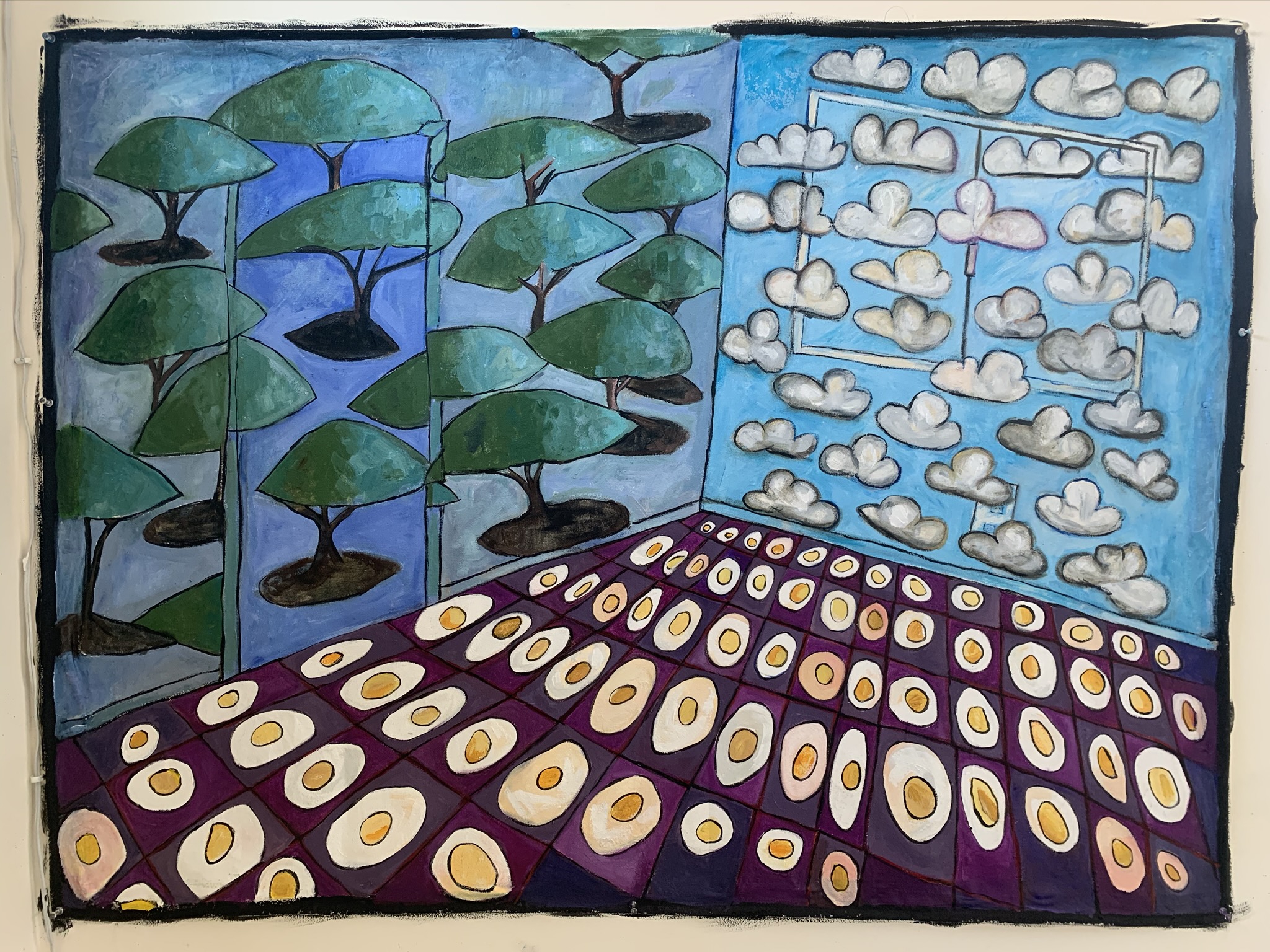 Click here to view Eggs over Easy, Clouds and Trees, memory series by Anna Jewel Gove