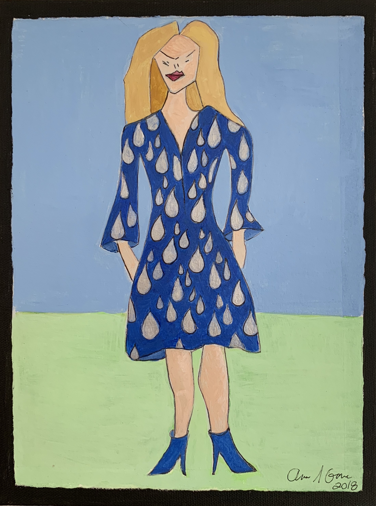 Click here to view Weather Girl - Rain (with raindrops) by Anna Jewel Gove